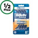 Gillette-Sensor-3-Comfort-Shaving-Razor-Pk-8 Sale