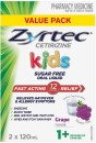 Zyrtec-Kids-Fast-Acting-Allergy-Hayfever-Relief-Grape-Flavour-Oral-Liquid-2-x-120ml Sale