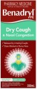 Benadryl-Dry-Cough-Nasal-Congestion-Liquid-200ml Sale