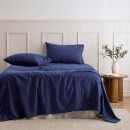 Navy-Plain-Flannelette-Sheet-Set-by-Essentials Sale