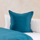 Washed-Linen-Look-Petrol-Blue-European-Pillowcase-by-Essentials Sale