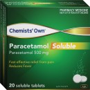 Chemists-Own-Paracetamol-Soluble-500mg-20-Tablets Sale