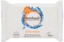 Femfresh-Feminine-Wipes-20-Pack-or-Liquid-Wash-250mL-Selected-Varieties Sale