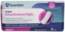 Guardian-Super-Incontinence-Pads-10-Pack Sale