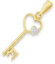 9ct-Gold-Diamond-21-Heart-Key-Pendant Sale