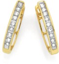 9ct-Two-Tone-Gold-Diamond-Huggie-Hoop-Earrings Sale