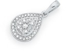 9ct-White-Gold-Diamond-Pear-Shape-Pendant Sale