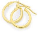 9ct-Gold-10mm-Rectangular-Tube-Hoop-Earrings Sale