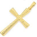 9ct-Gold-Diamond-Cut-Cross-Pendant Sale