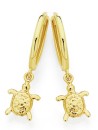 9ct-Gold-Turtle-Drop-Huggie-Earrings Sale