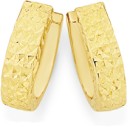 9ct-Gold-8mm-Diamond-Cut-Oval-Huggie-Earrings Sale