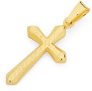 9ct-Gold-16mm-Diamond-Cut-Flute-Cross-Pendant Sale