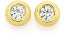 9ct-Gold-Cubic-Zirconia-4mm-Round-Brilliant-Cut-Bezel-Studs Sale