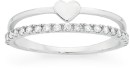 Sterling-Silver-Cubic-Zirconia-Double-Line-Heart-Ring Sale