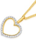 9ct-Gold-Diamond-Open-Heart-Pendant Sale