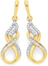 9ct-Gold-Diamond-Infinity-Drop-Stud-Earrings Sale