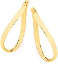 9ct-Gold-25mm-Flat-Tube-Oval-Wave-Hoop-Earring Sale