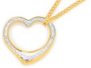 9ct-Gold-Two-Tone-16mm-Floating-Heart-Pendant Sale