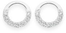 Sterling-Silver-Cubic-Zirconia-Tapered-Open-Circle-Studs Sale