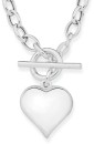 Sterling-Silver-45cm-Oval-Belcher-Puff-Heart-Fob-Necklet Sale