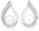 Sterling-Silver-Cultured-Freshwater-Pearl-With-Cubic-Zirconia-Earrings Sale