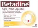Betadine-Sore-Throat-Lozenges-Honey-Lemon-Flavour-16-Pack Sale