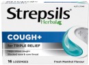 Strepsils-Herbal-Cough-Fresh-Menthol-Flavour-Lozenges-16-Pack Sale