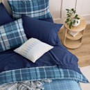 Finlay-Blue-Check-Flannelette-Reversible-Quilt-Cover-Set-by-Habitat Sale