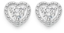 Sterling-Silver-Cubic-Zirconia-Beaded-Heart-Frame-Studs Sale