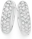 Sterling-Silver-Pave-Cubic-Zirconia-Hoop-Earrings Sale