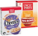 Uncle-Tobys-Cheerios-320g-or-Oats-Quick-Sachets-Big-Bowl-8-Pack-Selected-Varieties Sale