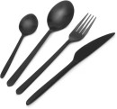 16-Piece-Matte-Black-Cutlery-Set Sale
