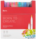 Born-Dual-Tip-Brush-Markers-50-Pack-Assorted Sale