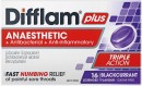 Difflam-Plus-Anaesthetic-Antibacterial-Anti-Inflammatory-Blackcurrant-Flavour-16-Lozenges Sale