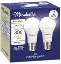 Mirabella-9W-GLS-LED-Light-Globes-2-Pack Sale