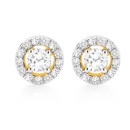 9ct-Yellow-Gold-Diamond-Halo-Stud-Earrings Sale