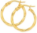9ct-Gold-2x15mm-Twist-Hoop-Earrings Sale