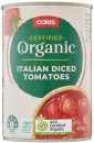 Coles-Organic-Italian-Diced-Tomatoes-400g Sale