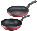 Tefal-Delight-Induction-Non-Stick-Twin-Pack-28cm-Frypan-28cm-Wok-Red Sale