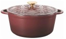 The-Cooks-Collective-Fleur-De-Lis-Casserole-26cm-Burgundy Sale
