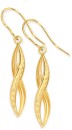9ct-Gold-Diamond-Cut-Twist-Pointed-Hook-Drop-Earrings Sale