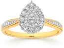 9ct-Two-Tone-Gold-Diamond-Pear-Ring Sale