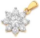 Alora-10ct-Gold-1-Carat-TW-Lab-Grown-Diamond-Flower-Cluster-Pendant Sale
