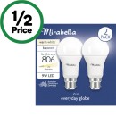 Mirabella-LED-GLS-Bayonet-or-Edison-Screw-9W-806lm-Light-Globe-Pk-2 Sale