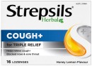 Strepsils-Herbal-Cough-Honey-Lemon-Flavour-16-Lozenges Sale