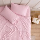 Blush-Pink-Cotton-Plain-Flannelette-Sheet-Set-by-Essentials Sale