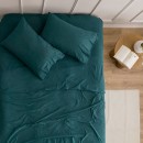 Dark-Green-Cotton-Plain-Flannelette-Sheet-Set-by-Essentials Sale