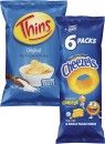 Cheezels-6-Pack-or-Thins-Potato-Chips-150g-170g Sale