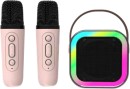 Laser-Mini-Karaoke-Speaker-with-2-Microphones-Pink Sale