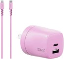 Tonic-20W-Dual-USB-A-and-USB-C-Wall-Charger-with-Lightening-to-USB-C-1m-Cable-Lilac Sale